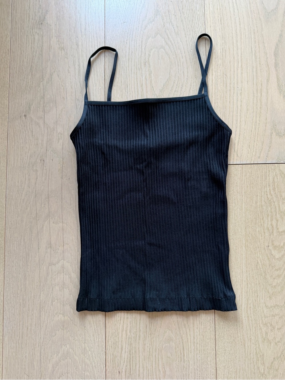 Wilfred Black Ribbed Spaghetti Strap Camisole